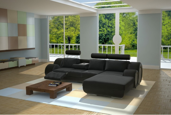 Designer couch sofa upholstery leather sofa + USB new suite living landscape corner couch
