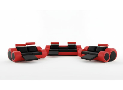 Sofa BERLIN Upholstered Couch Set 3+2 Seat Designer Sofa Leather Sofa with USB New