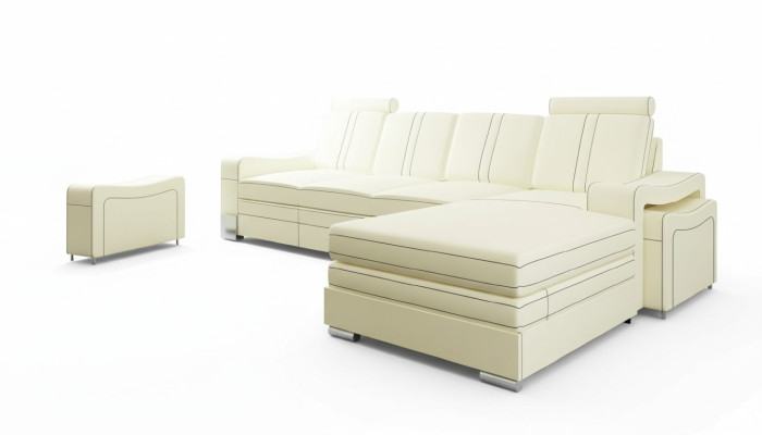 LEATHER SOFA LEATHER COUCH LEATHER SECTIONAL LOUNGE with USB, NEW SET SOFA XXL