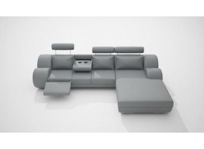 Designer suite living landscape corner couch sofa USB upholstered leather sofa sofas gray
