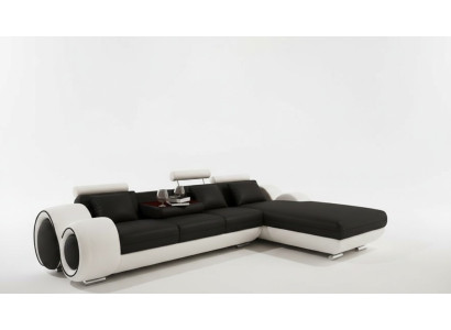 Patented Design Corner Sofa Sofa +USB, Upholstered Leather Corner Living Landscape BERLIN