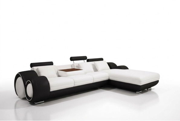 Patented Design Corner Sofa + USB Upholstered Leather Corner Living Landscape BERLIN