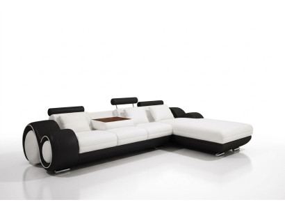 Patented Design Corner Sofa + USB Upholstered Leather Corner Living Landscape BERLIN