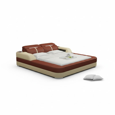 Luxury leather bed USB design upholstered double modern marriage 140/160/180 LB8823