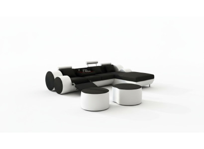 DESIGNER LEATHER SOFA SET with USB, LEATHER CORNER SOFA LIVING AREA LEATHER COUCH