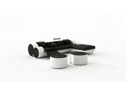 DESIGNER LEATHER SOFA SET with USB, LEATHER CORNER SOFA LIVING AREA LEATHER COUCH