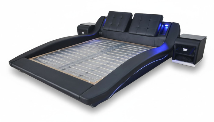 Luxury Leather Design Double Beds with USB, Exclusive 180x200 cm