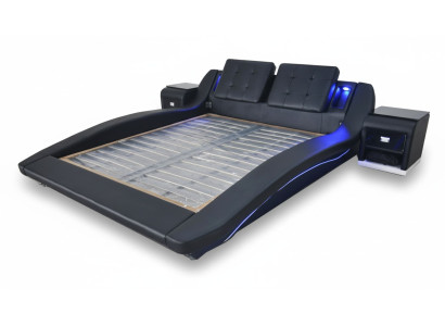 Luxury Leather Design Double Beds with USB, Exclusive 180x200 cm