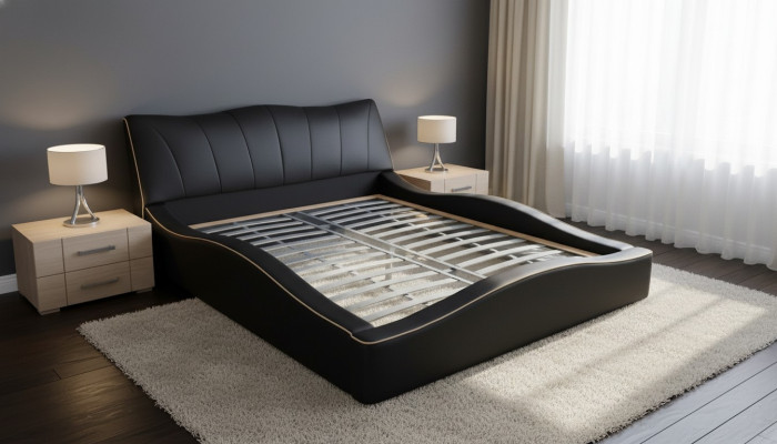 Luxury Design Leather Upholstered Hotel Bed with USB Frame Upholstered Beds