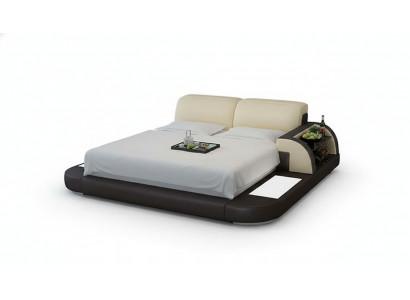Design Bed XXL Big Beds Leather Hotel Upholstered 180x200 Multifunction Shelf USB