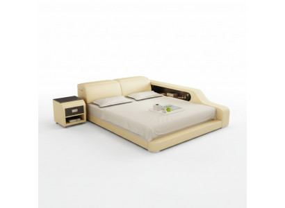 Design upholstered double bed modern beds bedroom 200x210cm with USB & shelf