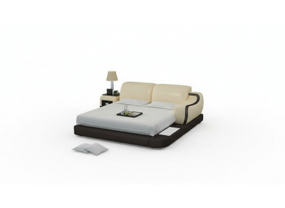 Design XXL Bed Big Beds Hotel Upholstery 200x200 Multifunction Shelf USB Leather