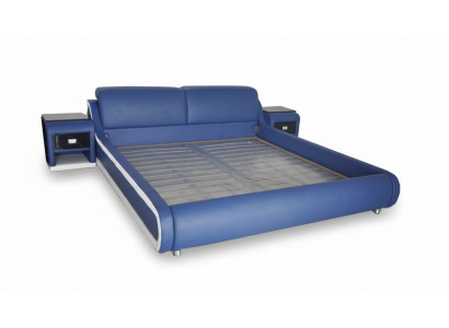 Double luxury leather bed + USB upholstered bed multifunction LB8835