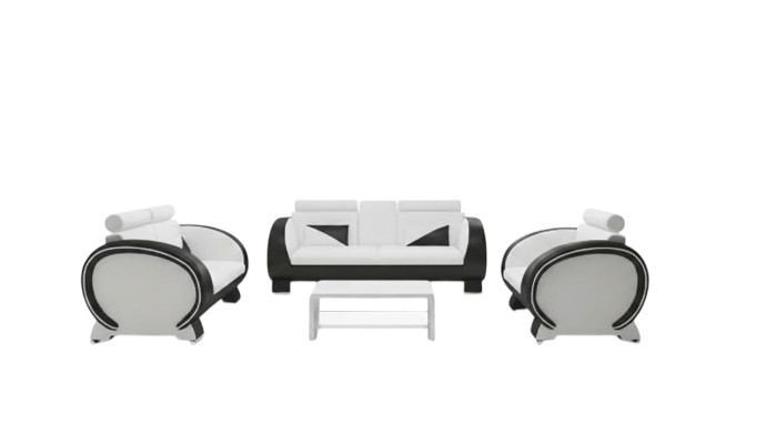 Leather Sofa + USB Sofa 3-Seater Relax Couch with Bar Function Designer Suite