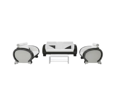 Leather Sofa + USB Sofa 3-Seater Relax Couch with Bar Function Designer Suite