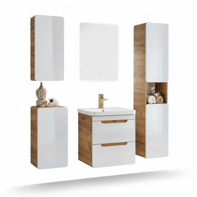Design bath bathroom furniture 5-piece set, cabinet, washbasin