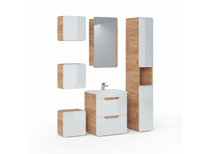 Design bathroom furniture set, 6-piece decoration set, cabinet, sink