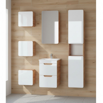 Design bathroom furniture group 6-piece set ensemble cabinet sink wood