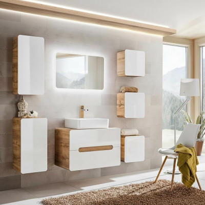 Design bathroom furniture set 7-piece suite cabinet sink