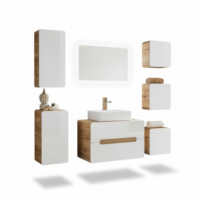 Design bathroom furniture set 7-piece suite cabinet sink