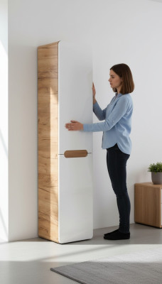 Wall cabinet bathroom cabinet tall cabinet with laundry basket
