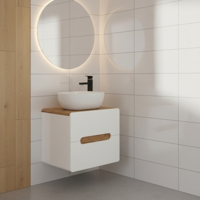 Washbasin Bathroom Sink with Countertop Basin 60cm Vanity Unit High Gloss