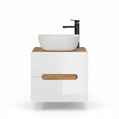 Washbasin Bathroom Sink with Countertop Basin 60cm Vanity Unit High Gloss