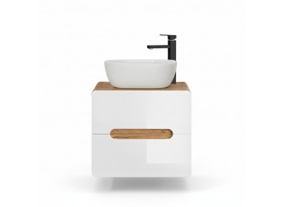 Washbasin Bathroom Sink with Countertop Basin 60cm Vanity Unit High Gloss