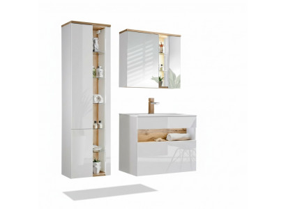 Design bathroom furniture set 3-piece. Decoration cabinet washbasin.