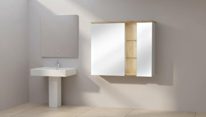 Mirror cabinet wall cabinet bathroom cabinet with mirror 80 cm LED