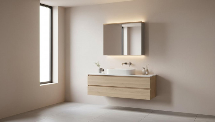 Washbasin cabinet with wall-mounted sink 60cm bathroom cabinet