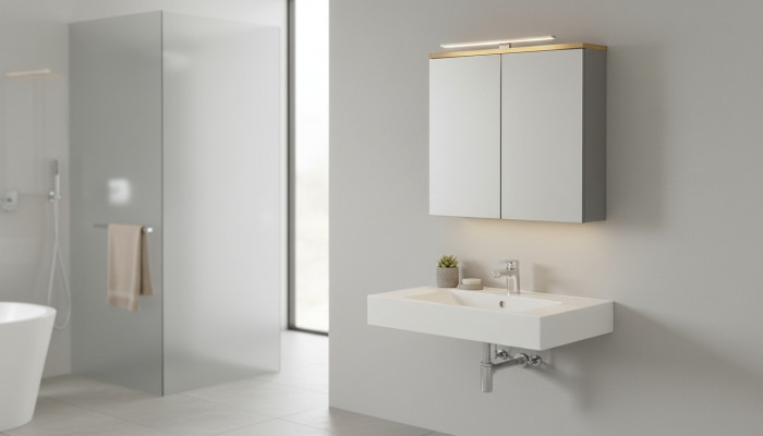 Mirror cabinet wall cabinet bathroom cabinet with mirror 80 cm bath
