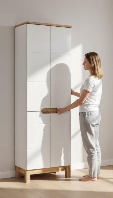 Bathroom cabinet high cabinet storage bathroom white bath
