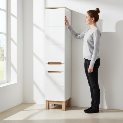 Tall cabinet bathroom shelf cabinet tall cabinet 187x35x33 cm