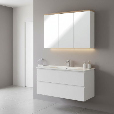 Mirror cabinet wall cabinet bathroom cabinet with mirror 100 cm