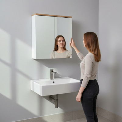 Mirror cabinet bathroom cabinet bathroom mirror 60x20x70 cm cabinets