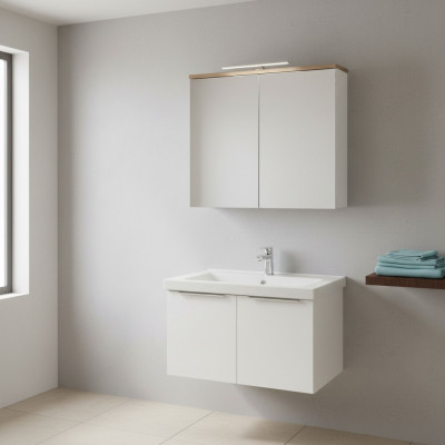 Mirror cabinet wall cabinet bathroom cabinet with mirror 80 cm