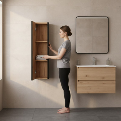 Bathroom furniture shelf cabinet brown cabinets pharmaceutical wood