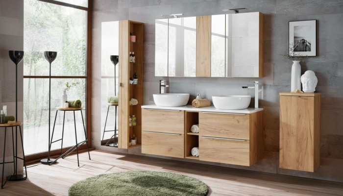 Design bathroom furniture set 8-piece suite cabinet sink