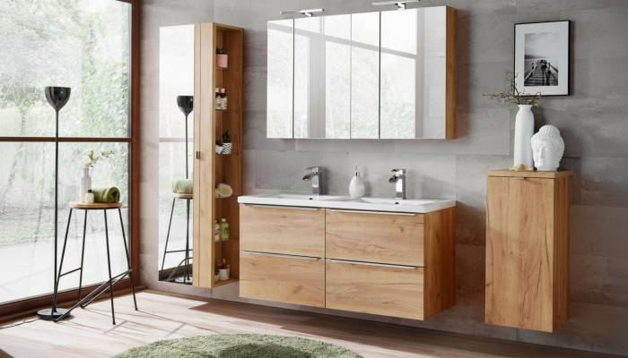 Mirror cabinet wall cabinet bathroom cabinet with mirror 60 cm shelf