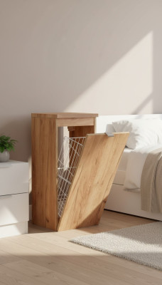 Universal wall cabinet bathroom furniture with a laundry basket