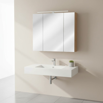 Mirror cabinet wall cabinet bathroom cabinet with mirror 80 cm deco LED