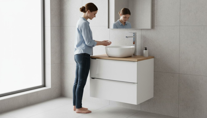 Bathroom furniture set 60cm washbasin with vanity unit sink