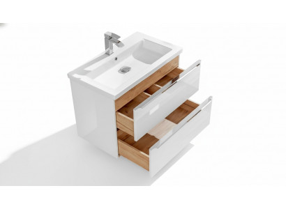 Bathroom furniture set 80cm sink with base cabinet, washbasin drawer, wall cabinet