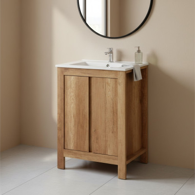 Bathroom furniture set 60cm washbasin with decorative under-sink cabinet modern washstand