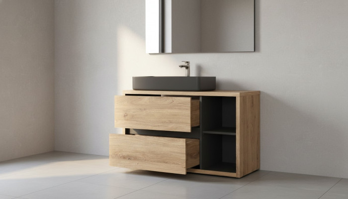 Hanging washbasin cabinet with washbasin 100 cm bathroom cabinet