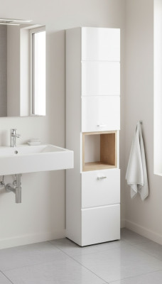 Bathroom cabinet, bathroom furniture, cabinet, tall cabinet, decorative bathroom cabinet, shelf