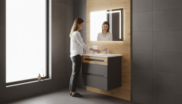 Bathroom furniture set 60cm Decorative sink with cabinet Modern washbasin