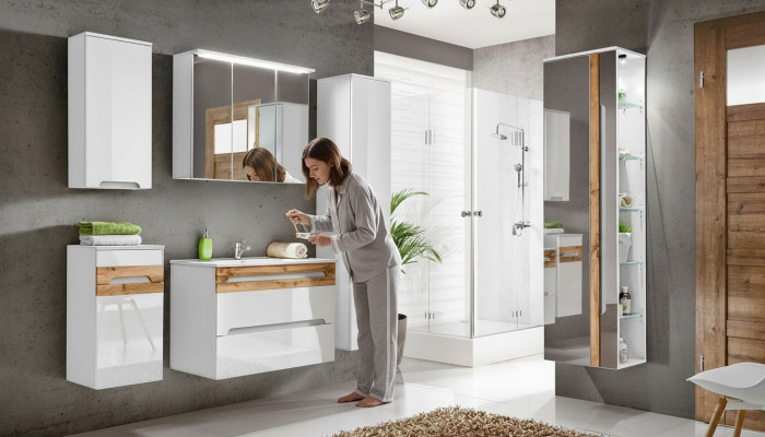 Design bathroom furniture, bathroom 5-piece set, decorative ensemble, cabinet, sink