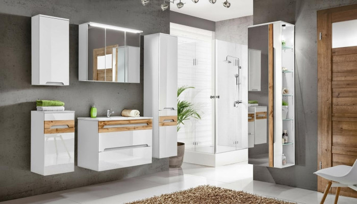 Design bathroom furniture, bathroom 5-piece set, decorative ensemble, cabinet, sink